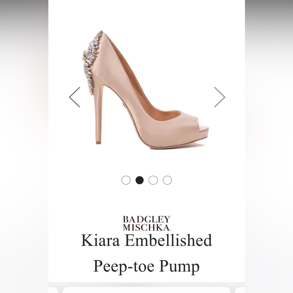 Badgley Mischka Kiara Embellished Peep-toe Pump